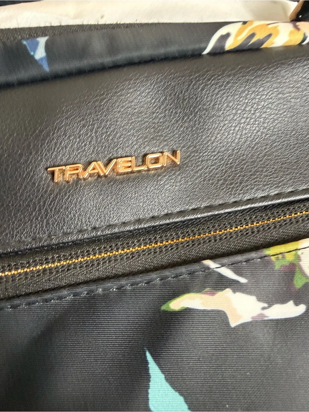 Travelon Addison Black Floral Crossbody